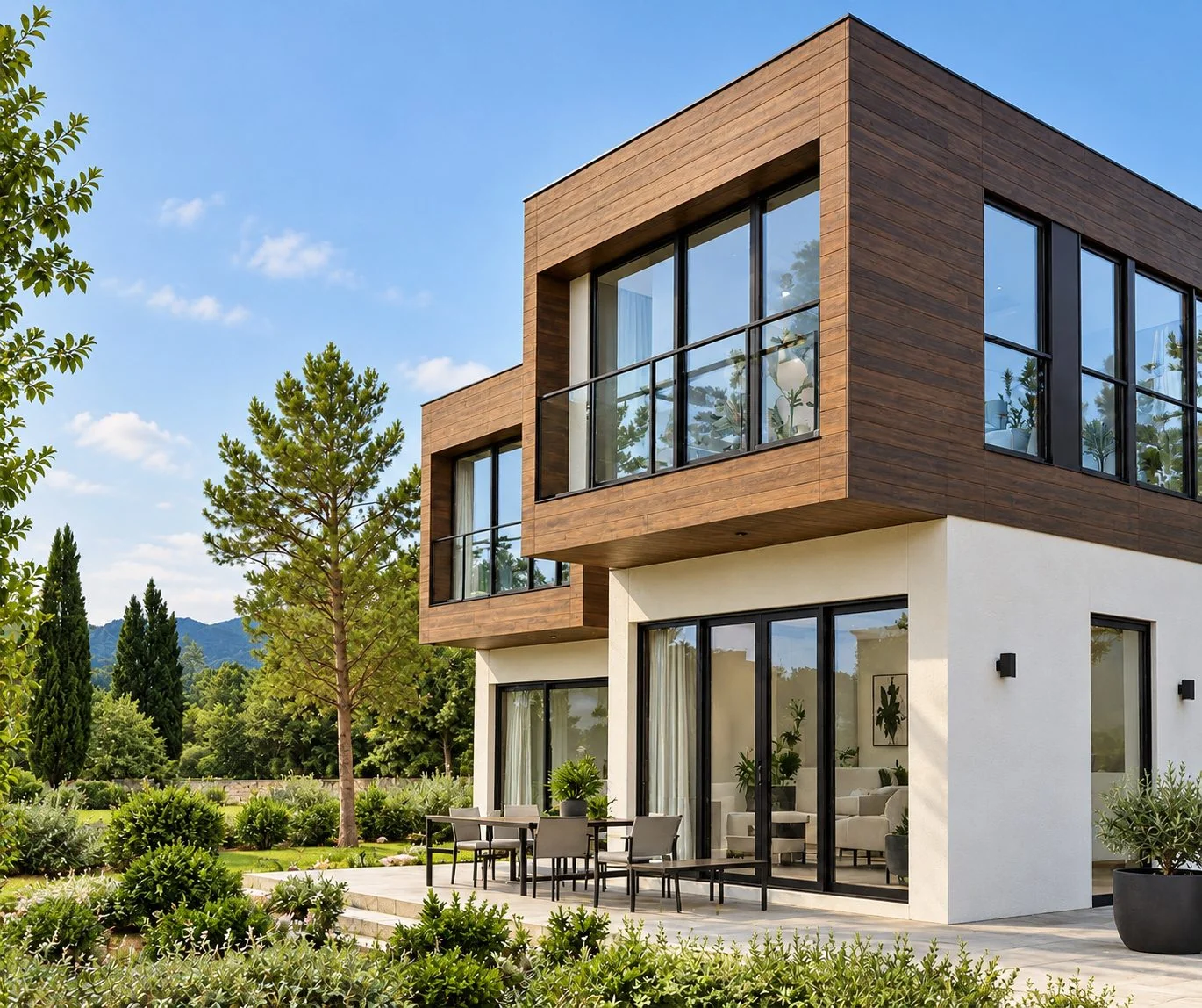 AIIA Block, maison modulaire de 73 m² : vue extérieure, rendu 3D