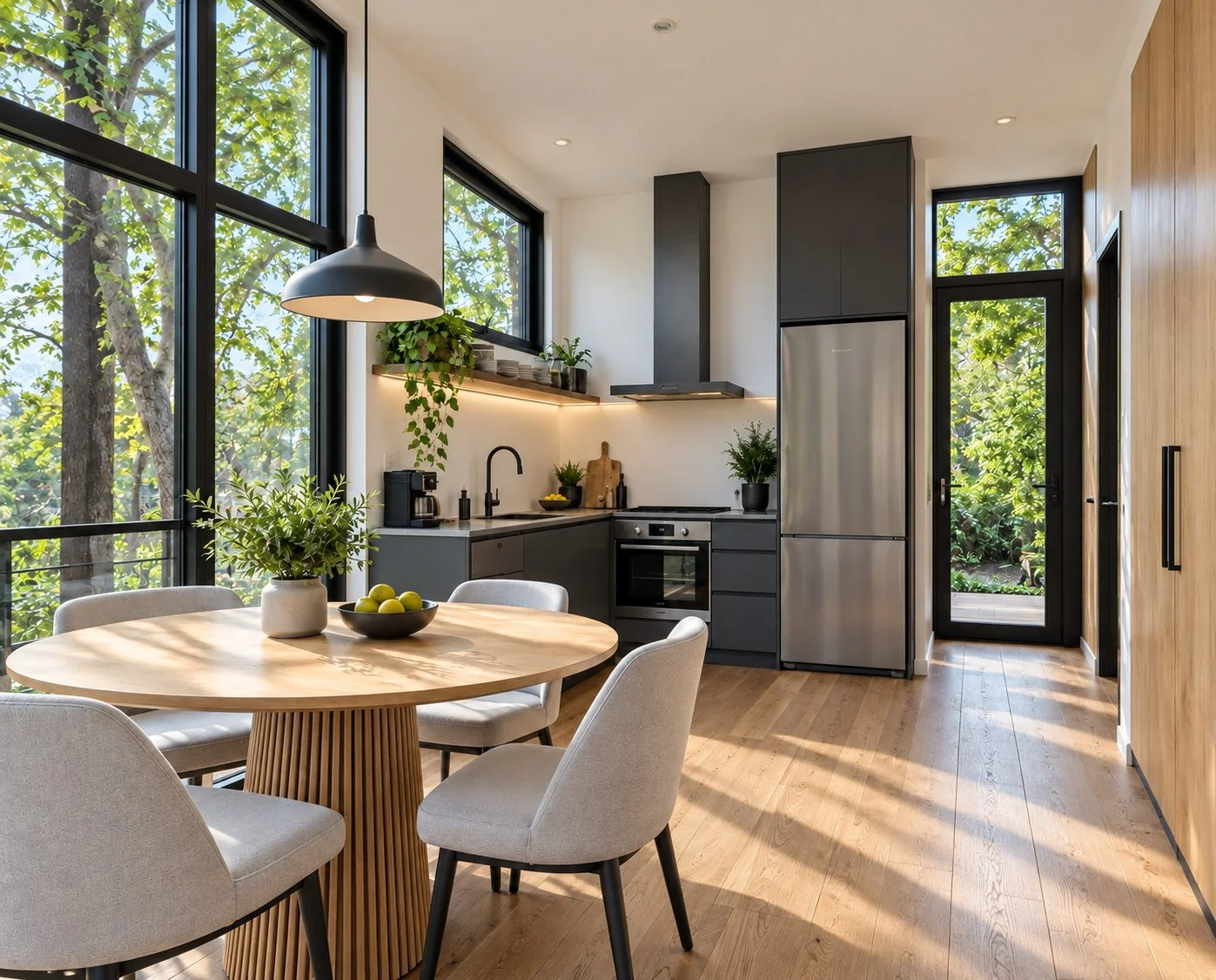 AIIA Level, maison modulaire de 48 m² : cuisine, rendu 3D