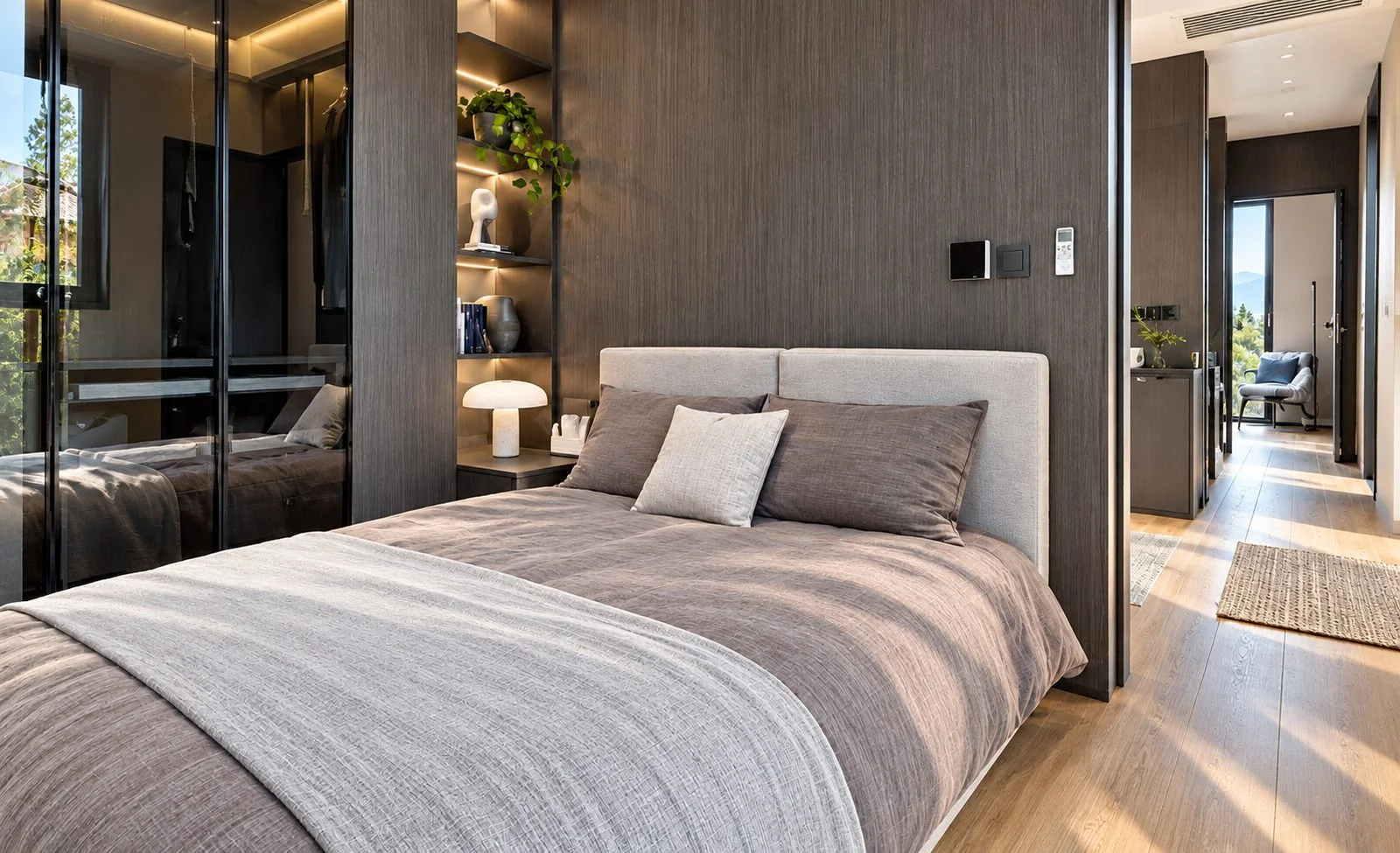 AIIA Vista, maison modulaire de 46 m² : chambre, rendu 3D